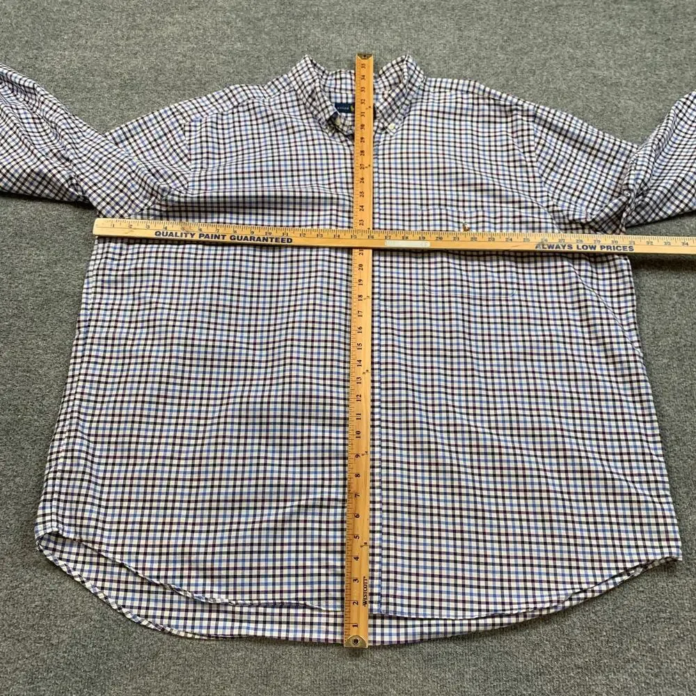 Ralph Lauren Shirt Men 3XB Big Cotton Plaid Check Long Sleeve Button Down Casual